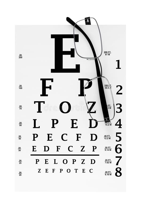 Reading Glasses with Eye Chart Stock Image Image of eyes, medical 22963515