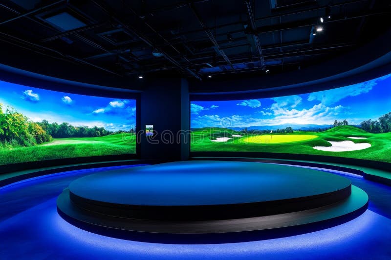 Modern Golf Simulation Environment Immersive Stock Illustrations – 14 ...