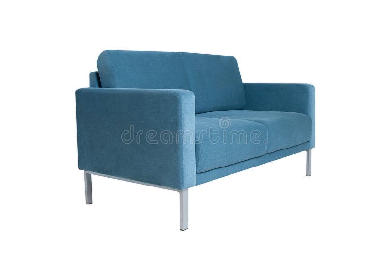 Modern Grey Fabric Sofa Isolated on White Background Stock Image