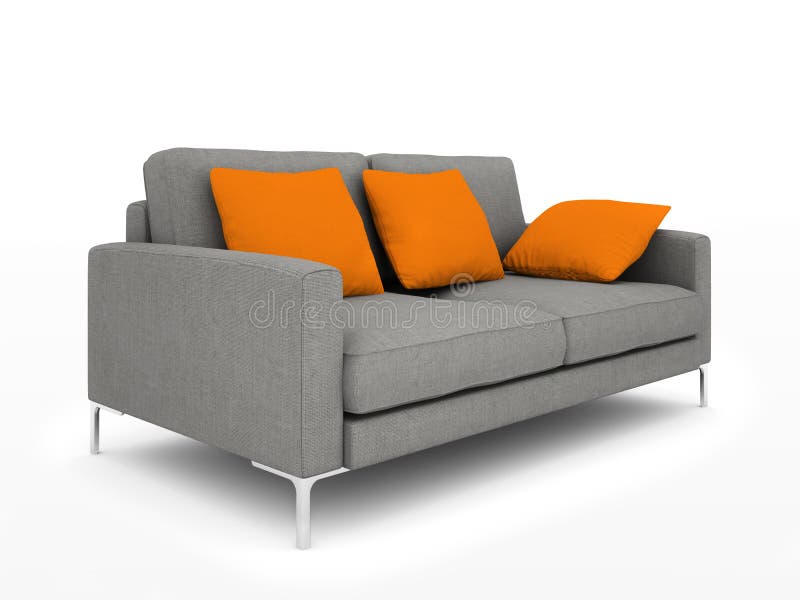 Modern grey sofa vector illustration