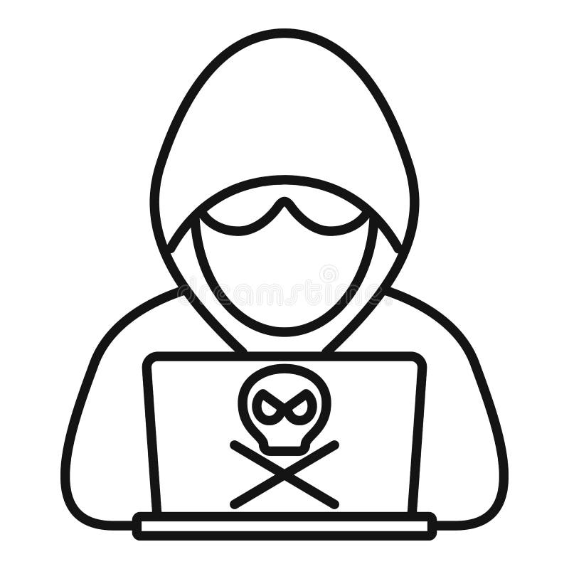 Modern Hacker Icon, Outline Style Stock Vector - Illustration of line,  icon: 200895252