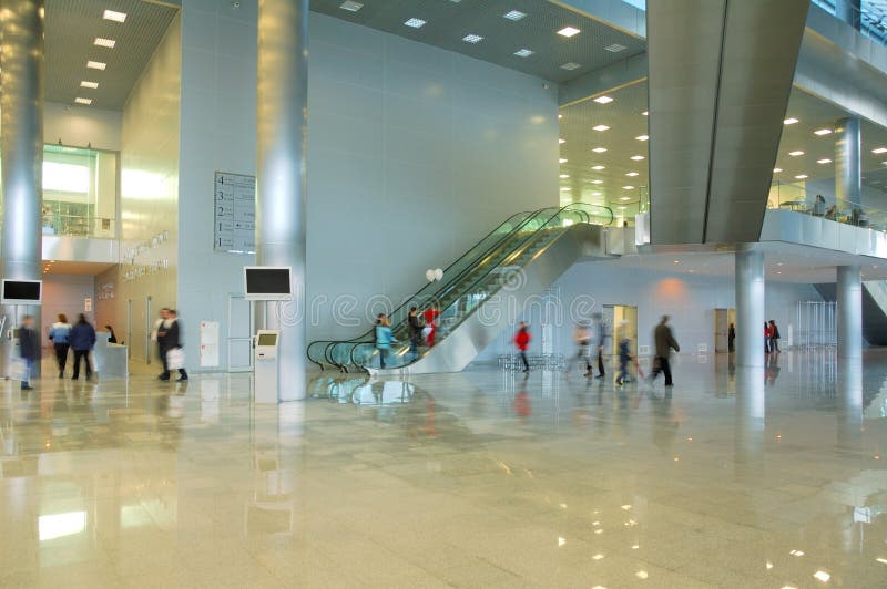 Modern hall stock image. Image of center, indoors, blue - 4475839