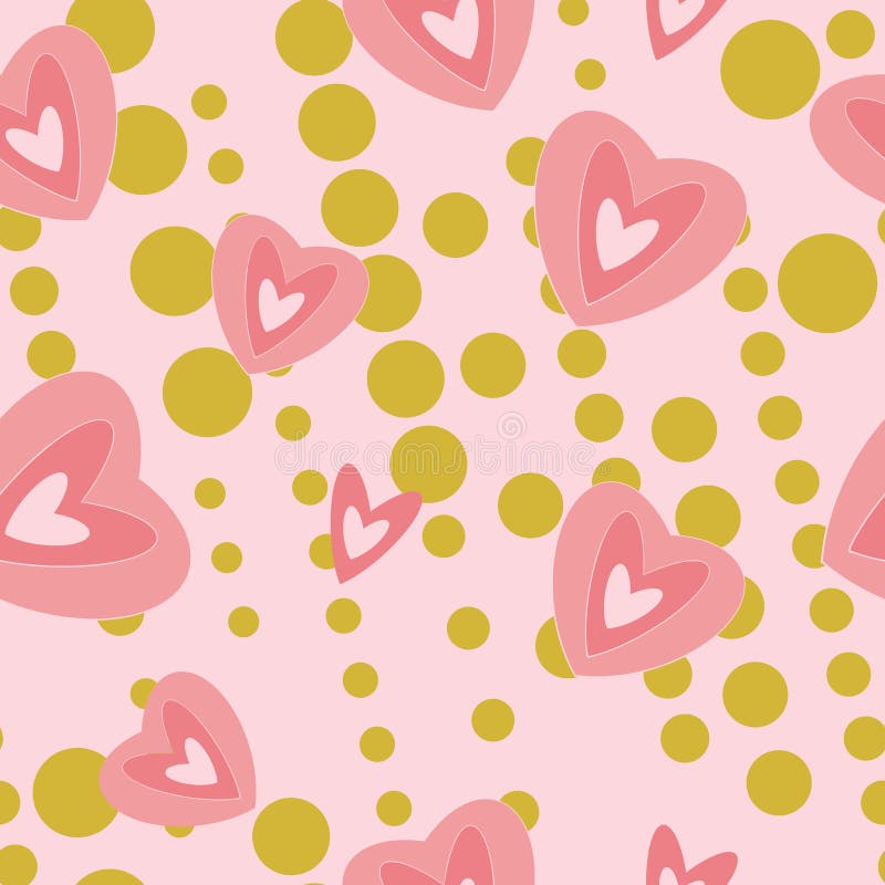 Gold Hearts Seamless Pattern Pink Stock Illustrations 1,271 Gold