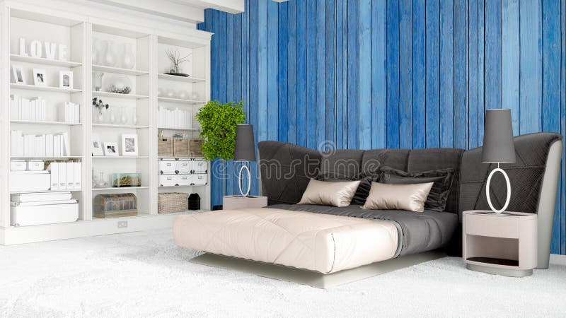 Modern helder binnenland het 3d teruggeven stock illustratie Modern helder binnenland het 3d teruggeven stock illustratie