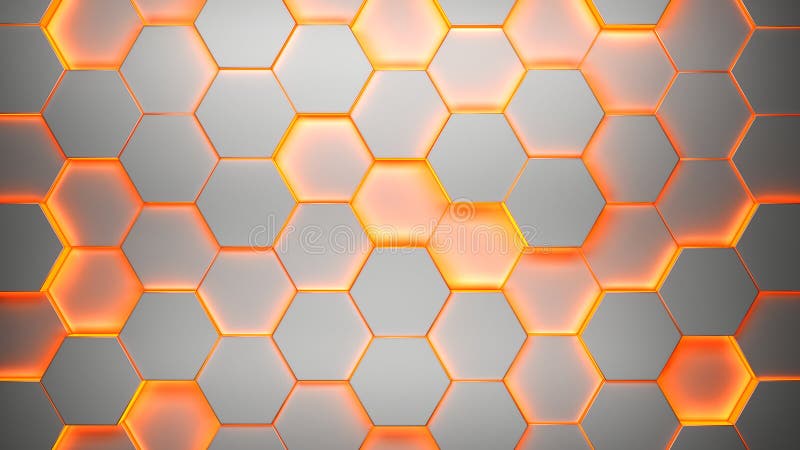Modern hexagonal background texture pattern. Honeycombs at different level. 3d rendering illustration. Futuristic banner vector illustration