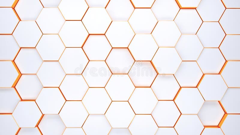 Modern hexagonal background texture pattern. Honeycombs at different level. 3d rendering illustration. Futuristic banner. Futuristic banner Modern hexagonal background texture pattern.
