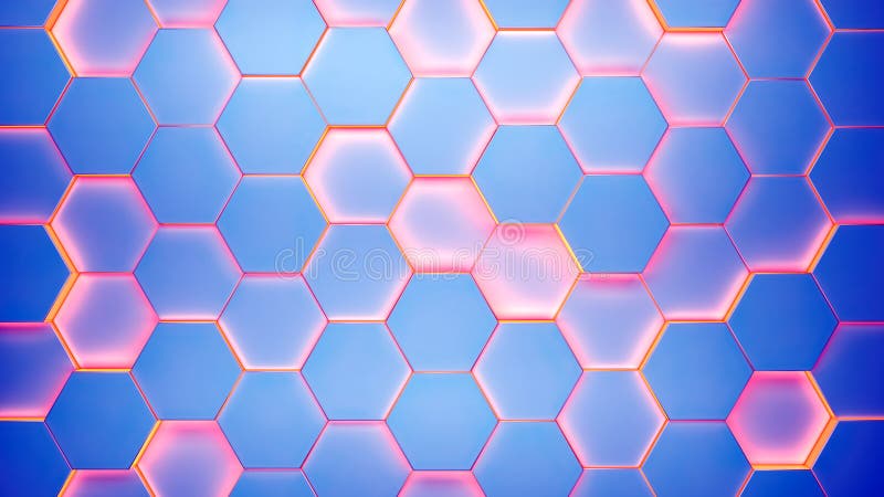 Modern hexagonal background texture pattern. Honeycombs at different level. 3d rendering illustration. Futuristic banner royalty free illustration