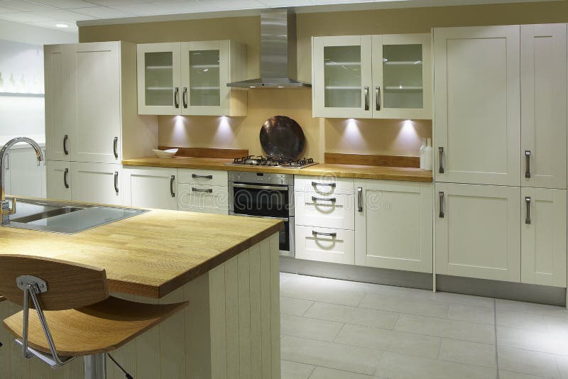 Modern high end luxury kitchen stock image