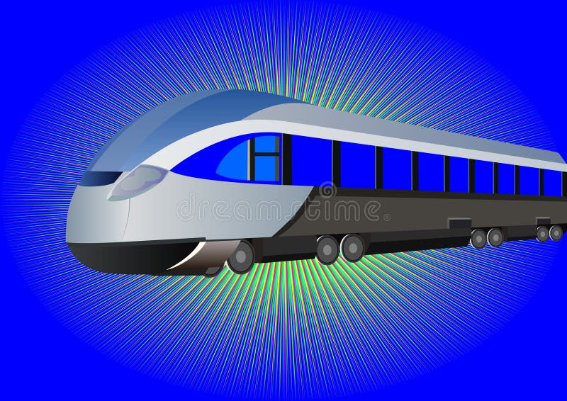 Modern high-speed train stock illustration