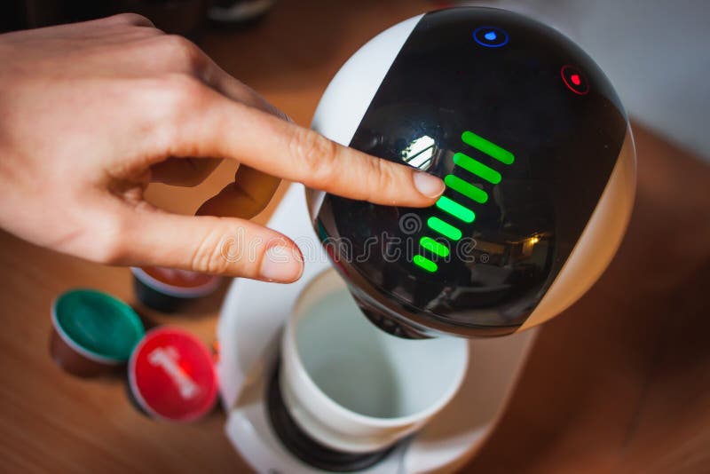 Modern high-tech coffee machine design. touchscreen royalty free stock image