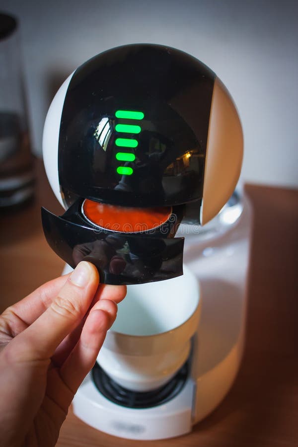 Modern high-tech coffee machine design. touchscreen royalty free stock photography