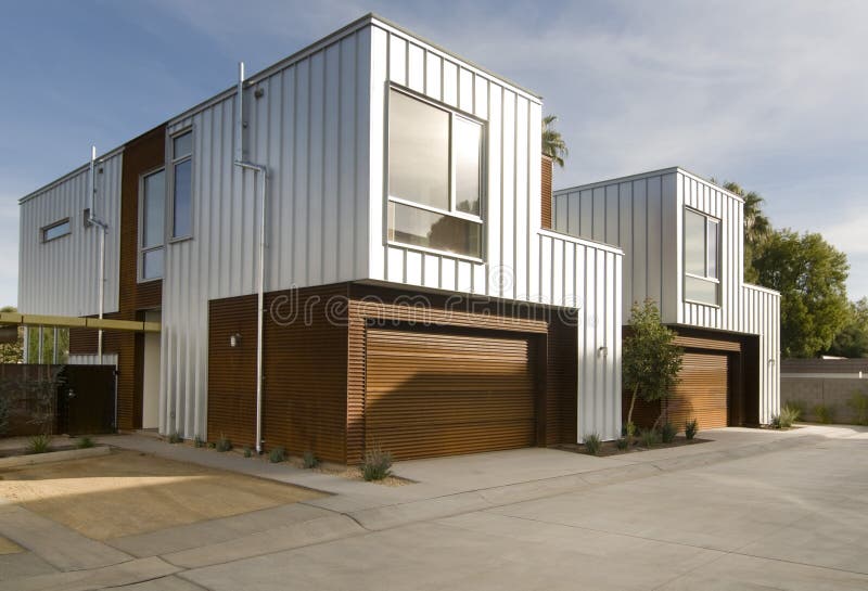 Modern home exterior architecture stock photo