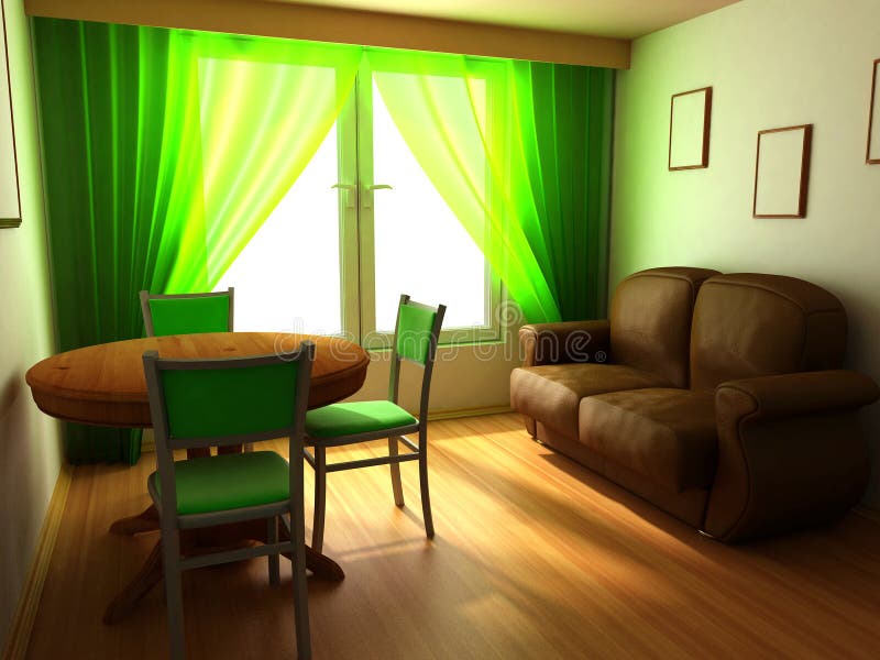 Modern Home Interior Design in Classic Style Stock Illustration