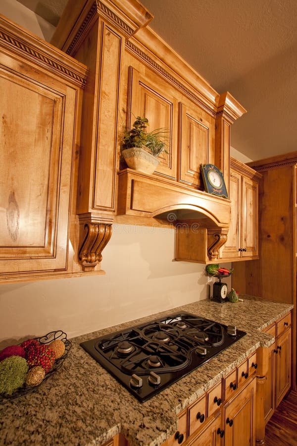 iModerni iHomei Kitchen Cabinets Range Hood Stock Photo 