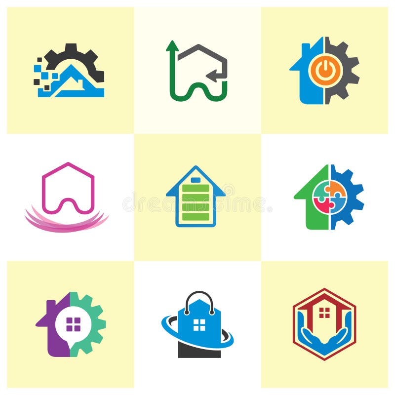 Set of Creative Modern Home Logo Design Vector Stock Vector