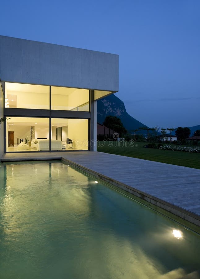 Modern house a summer night