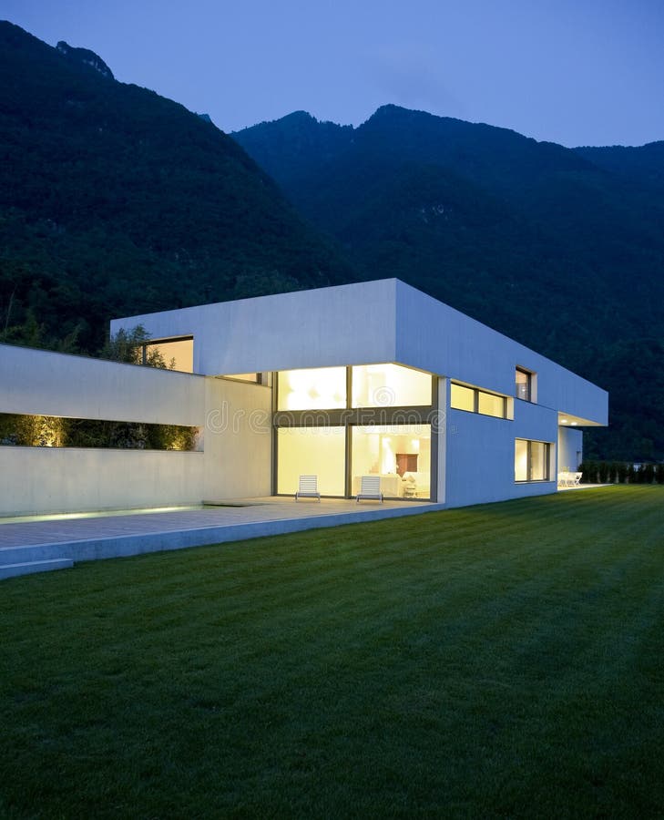 Modern house a summer night