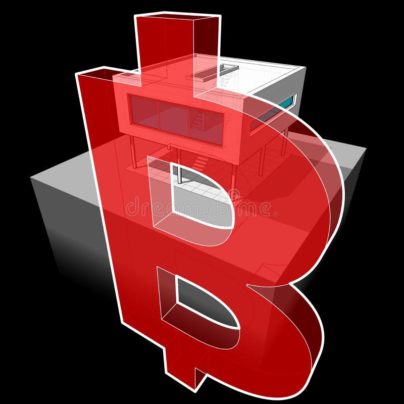 Modern house and BITCOIN sign vector illustration