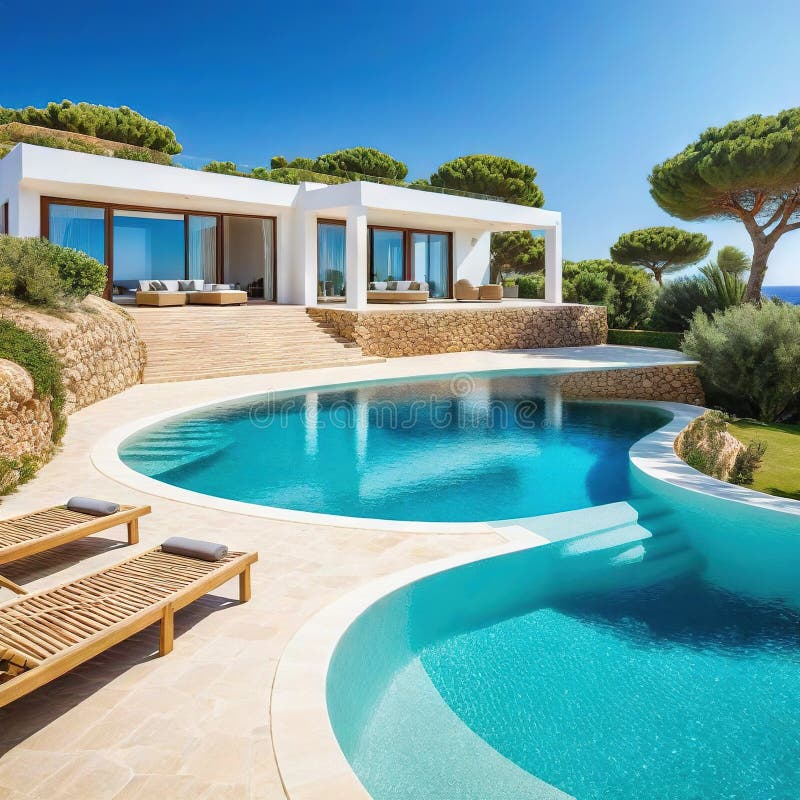 Modern house Mediterranean Created vector illustration