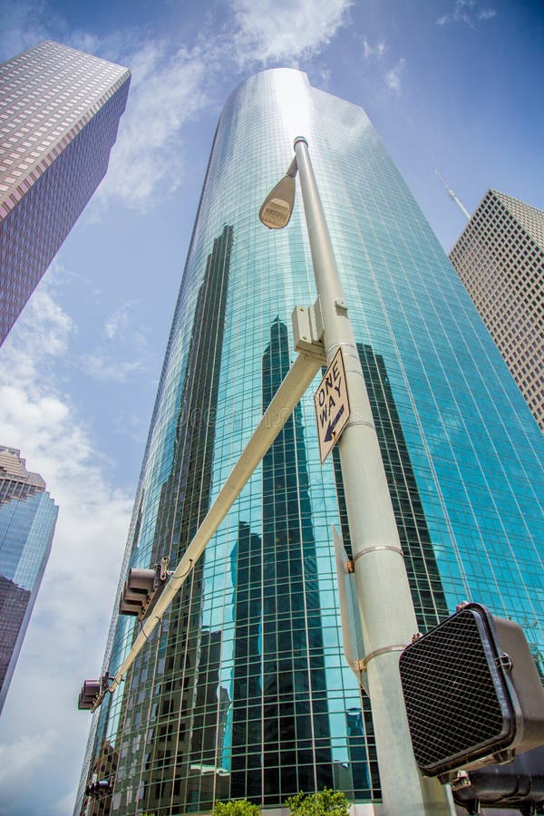 Modern Houston Glass Skyscraper Stock Foto Image of texas, bureau