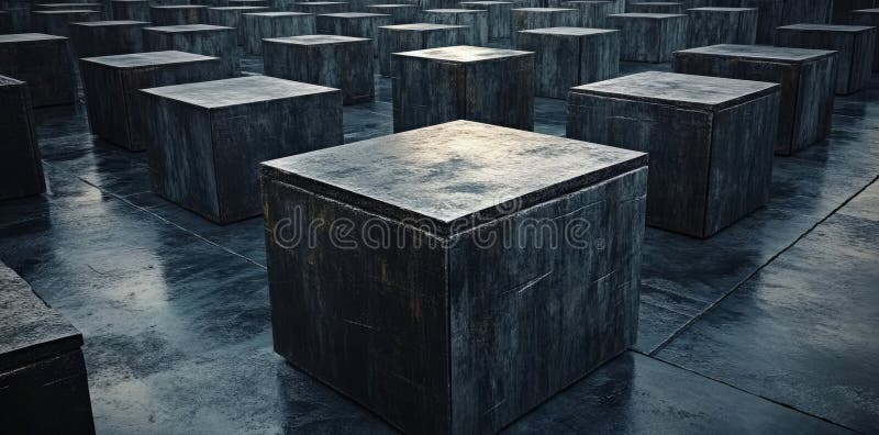 Modern illustration with block patterns stock photo