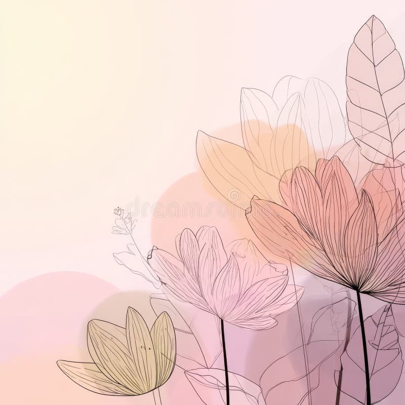 A modern illustration element is a hand-drawn floral background used in design stock image