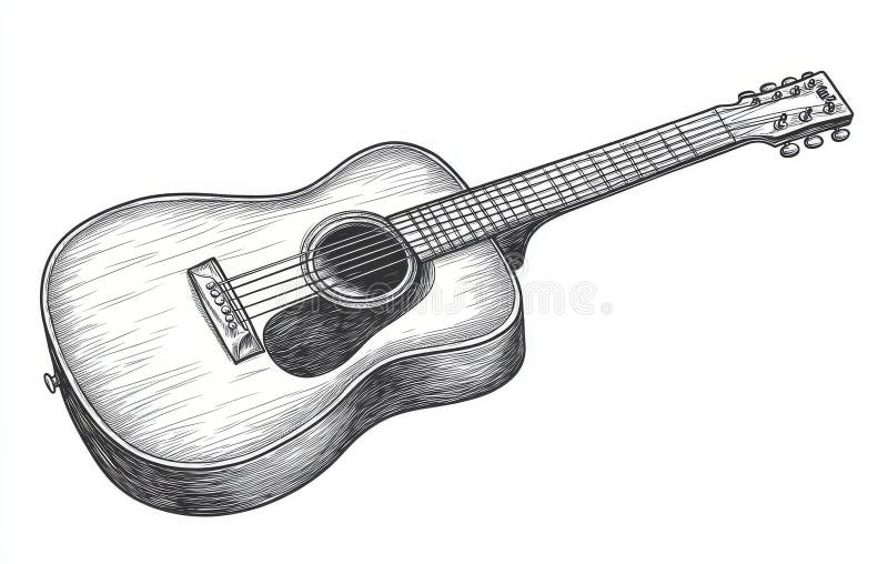 118 Black White Guitar Sketch Stock Photos - Free & Royalty-Free