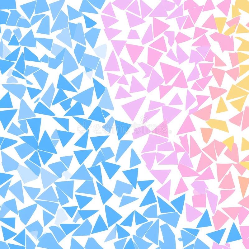 Modern illustration featuring a seamless abstract pattern composed of colorful triangles. A modern illustration with a stock photo