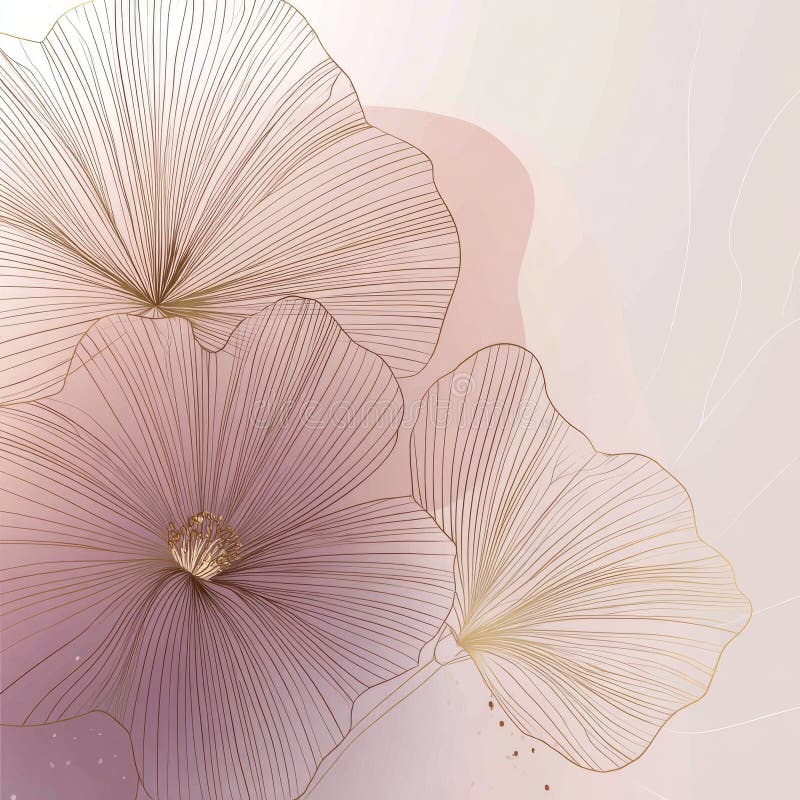 Modern illustration incorporates a hand-drawn floral background as a design element royalty free stock photography