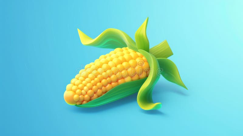 A modern illustration of an isometric vegetable icon, such as a corn ear or pea pod.. AI generated