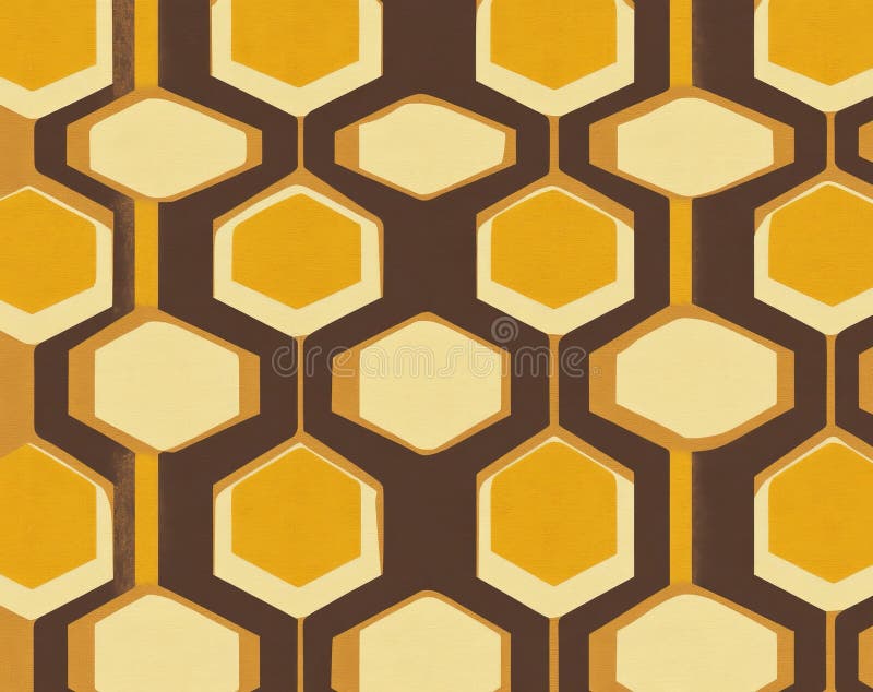 A modern illustration with a seamless abstract Vintage background in sixties hippie style, referencing the retro stock image