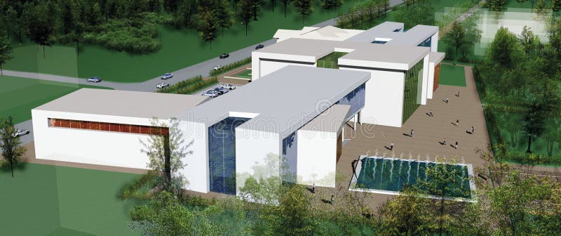 Modern industrial building royalty free illustration