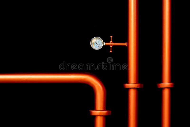 Modern industriell metallrörledning royaltyfri bild Modern industriell metallrörledning royaltyfri bild