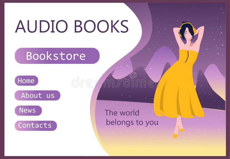 Modern Interface for Ebooks. Audio Books. User Interface, UX and GUI