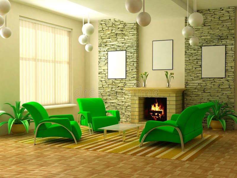 Modern interior 3d