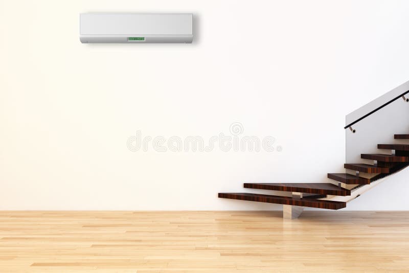 Modern Interior Apartment with Air Conditioning 3D Rendering Ill Stock