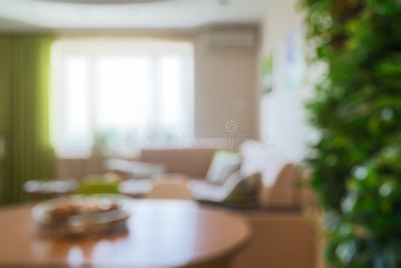 Modern Interior of House or Flat As Creative Abstract Blur Background Stock  Photo - Image of blur, architecture: 142138466