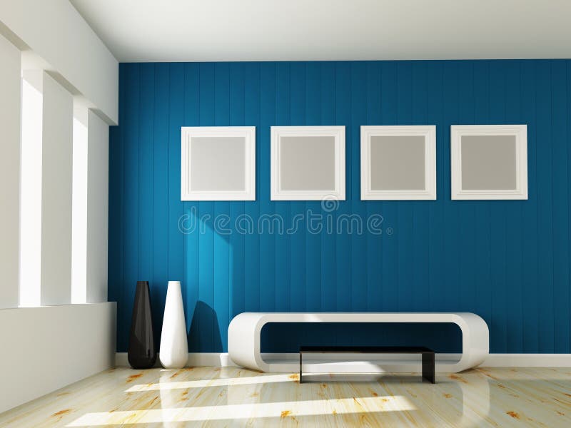 Modern interior of living room stock illustration
