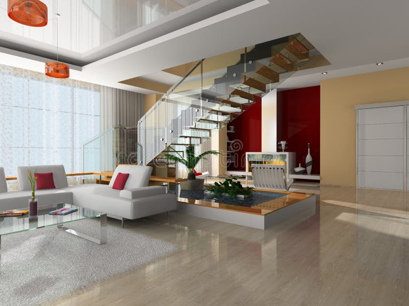 Modern interior of the room stock photography