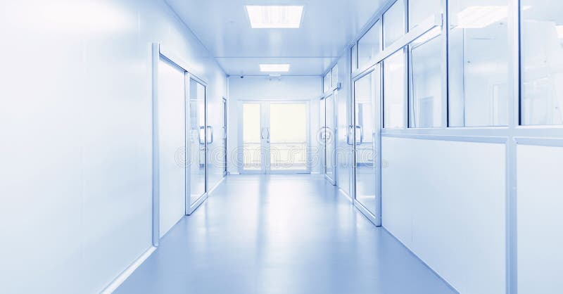Modern interior of science laboratory or factory stock photos