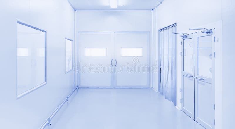 Modern interior of science laboratory or industry factory background royalty free stock photography
