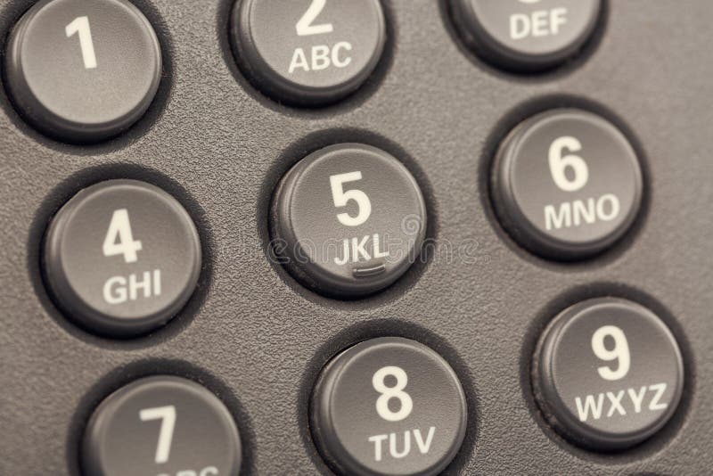 Modern IP Digital Phone Buttons with Numbers Close Up with Selective