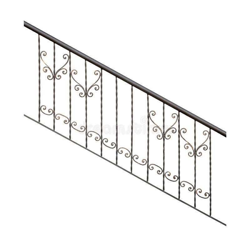 Modern iron railing staircase steps stock photos