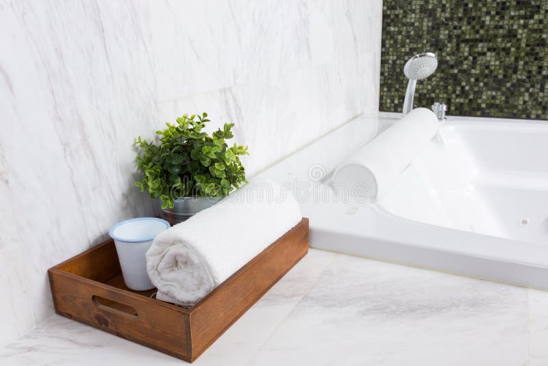 Modern jacuzzi bathtub stock image. Image of room, care 42988069