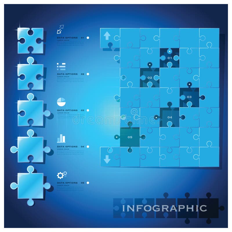 Modern Jigsaw Puzzle Business Infographic Background Design Temp stock illustration Modern Jigsaw Puzzle Business Infographic Background Design Temp stock illustration