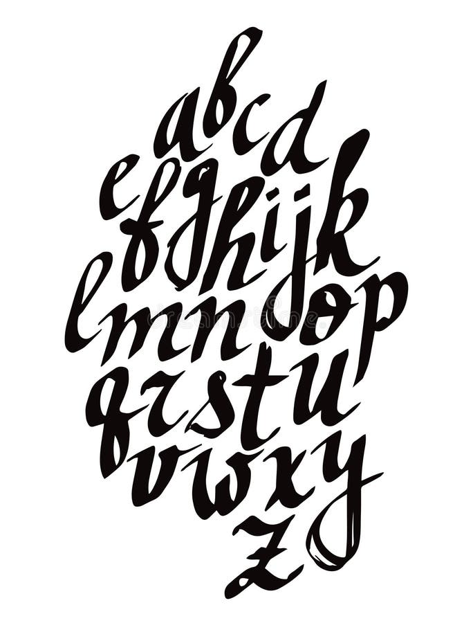 Modern kalligrafiborstebokstäver Vektorkort- eller affischdesign med unik typografi Skriftligt kalligrafialfabet för hand vektor illustrationer Modern kalligrafiborstebokstäver Vektorkort- eller affischdesign med unik typografi Skriftligt kalligrafialfabet för hand vektor illustrationer