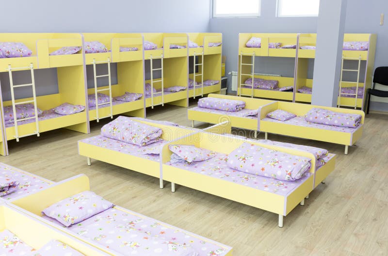 Modern Kindergarten Bedroom With Small Beds Stock Photo Image 58481184
