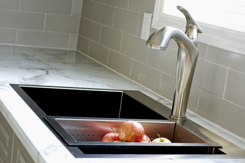 Modern Kitchen Countertop And Sink Stock Image Image Of Ceramic