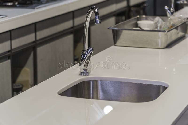 Modern Kitchen Faucet with LED Light Stock Image Image of flowing, light 113385441