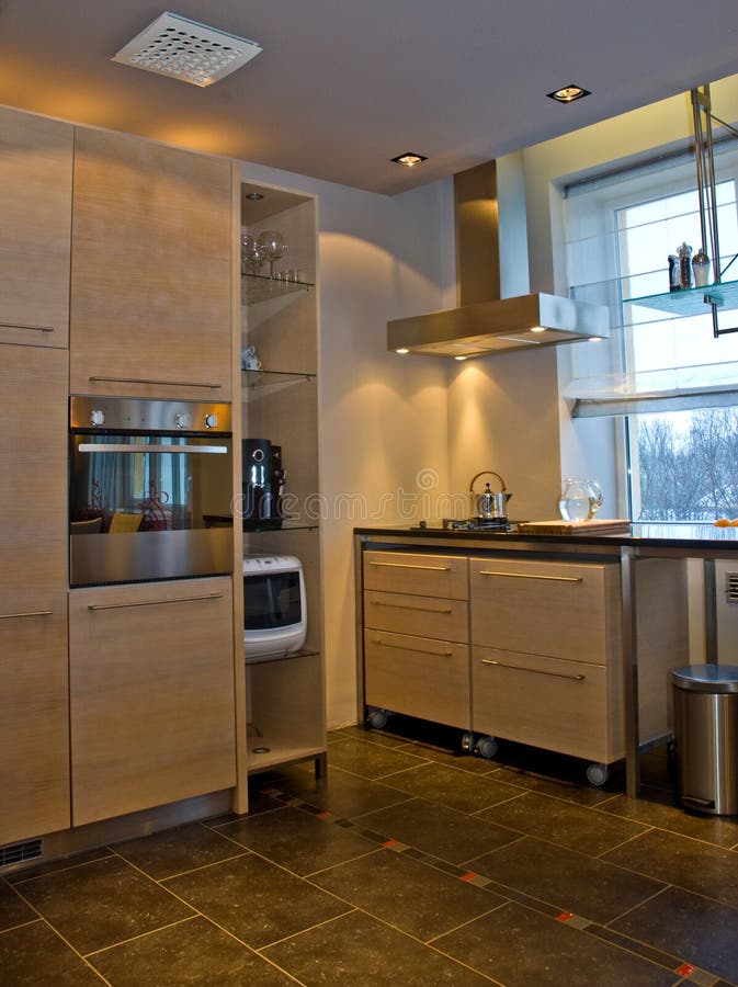 Moderní design interiéru kuchyně v domácnosti.